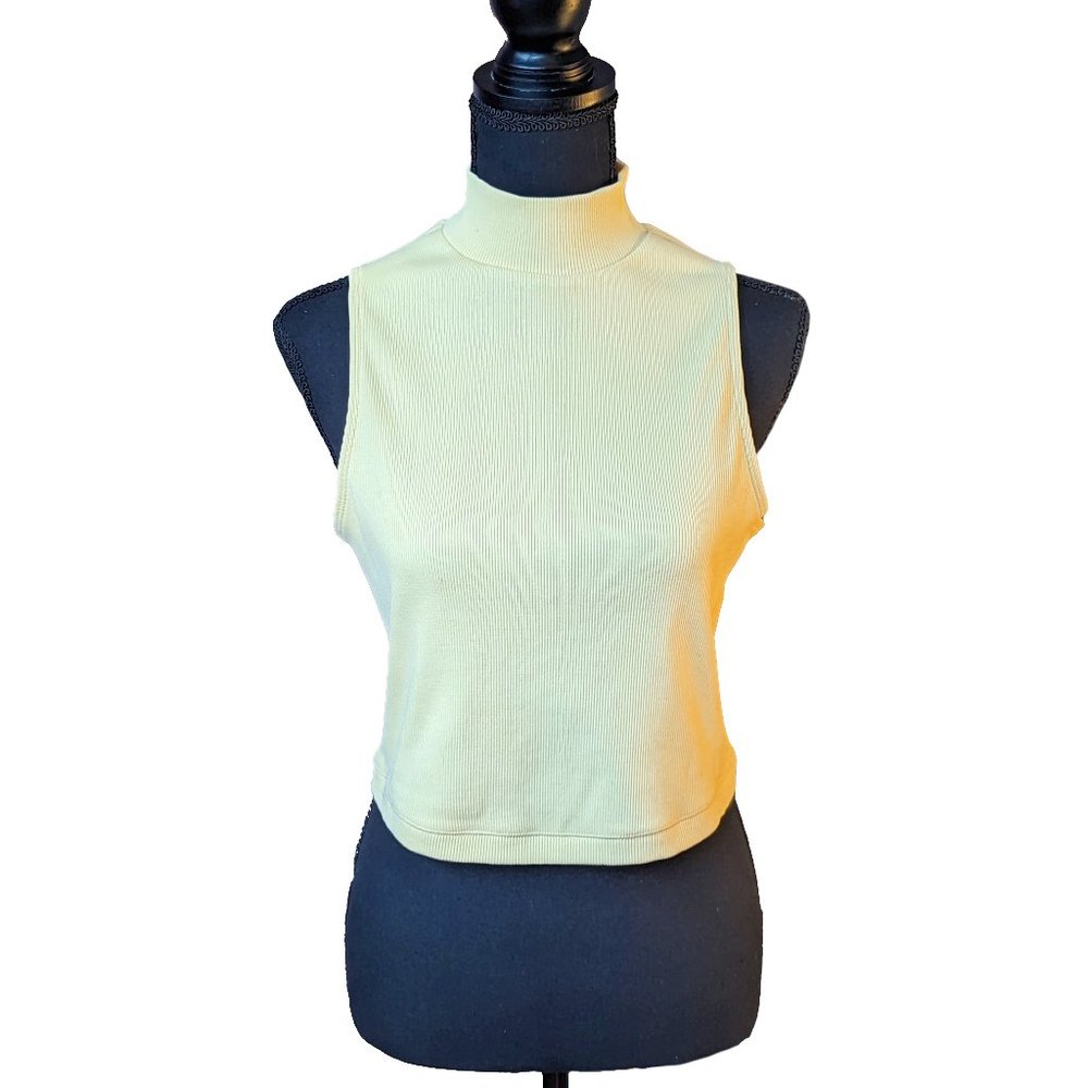 Ribbed Yellow Mockneck Tank (NWT)